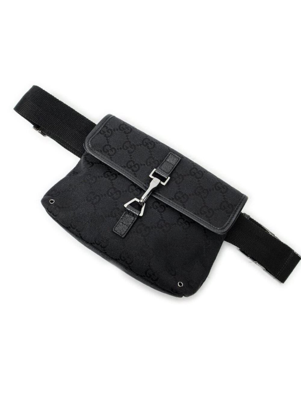 Gucci Small Waist Pouch Black GG Canvas